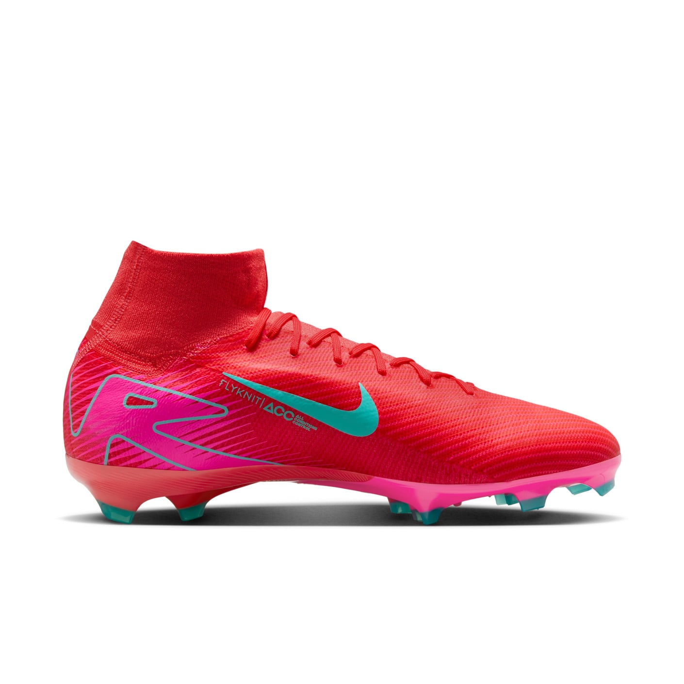 Nike Zoom Mercurial Superfly Academy 10 MG - Rouge Turquoise Rose - Taille 41 - Chaussures de football en gazon artificiel