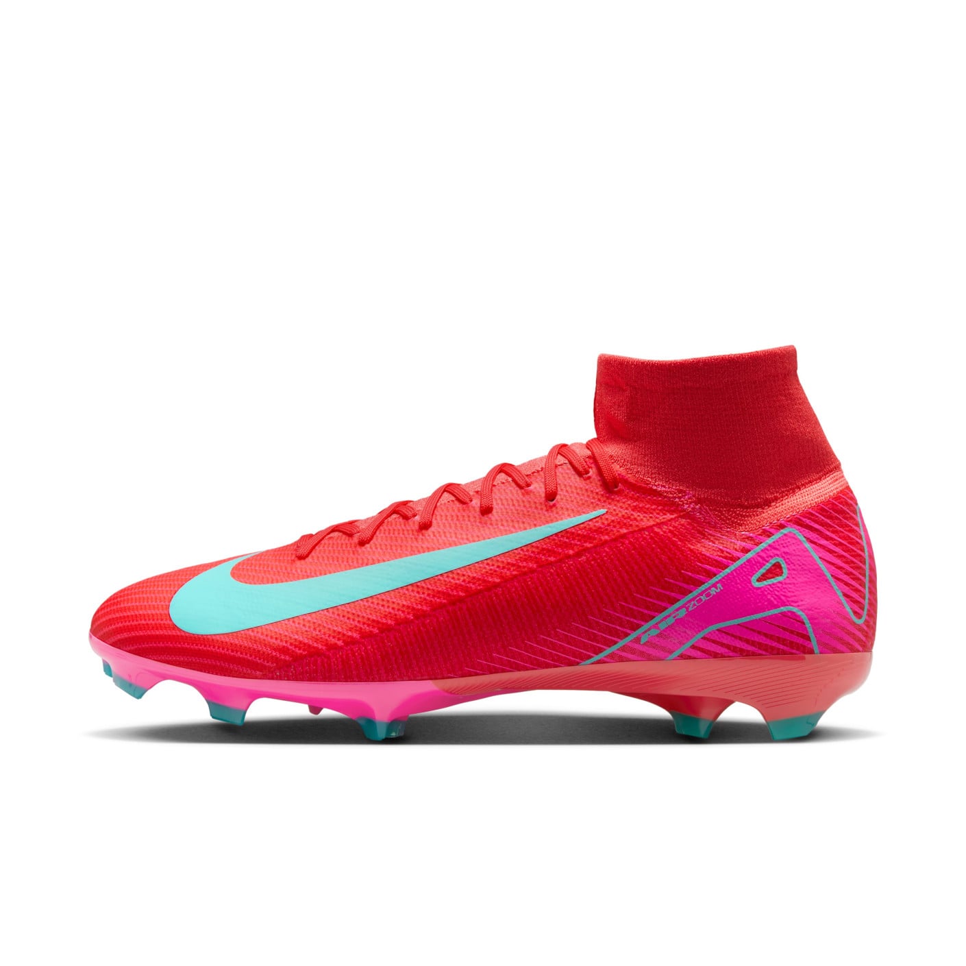 Nike Zoom Mercurial Superfly Academy 10 MG - Rouge Turquoise Rose - Taille 41 - Chaussures de football en gazon artificiel