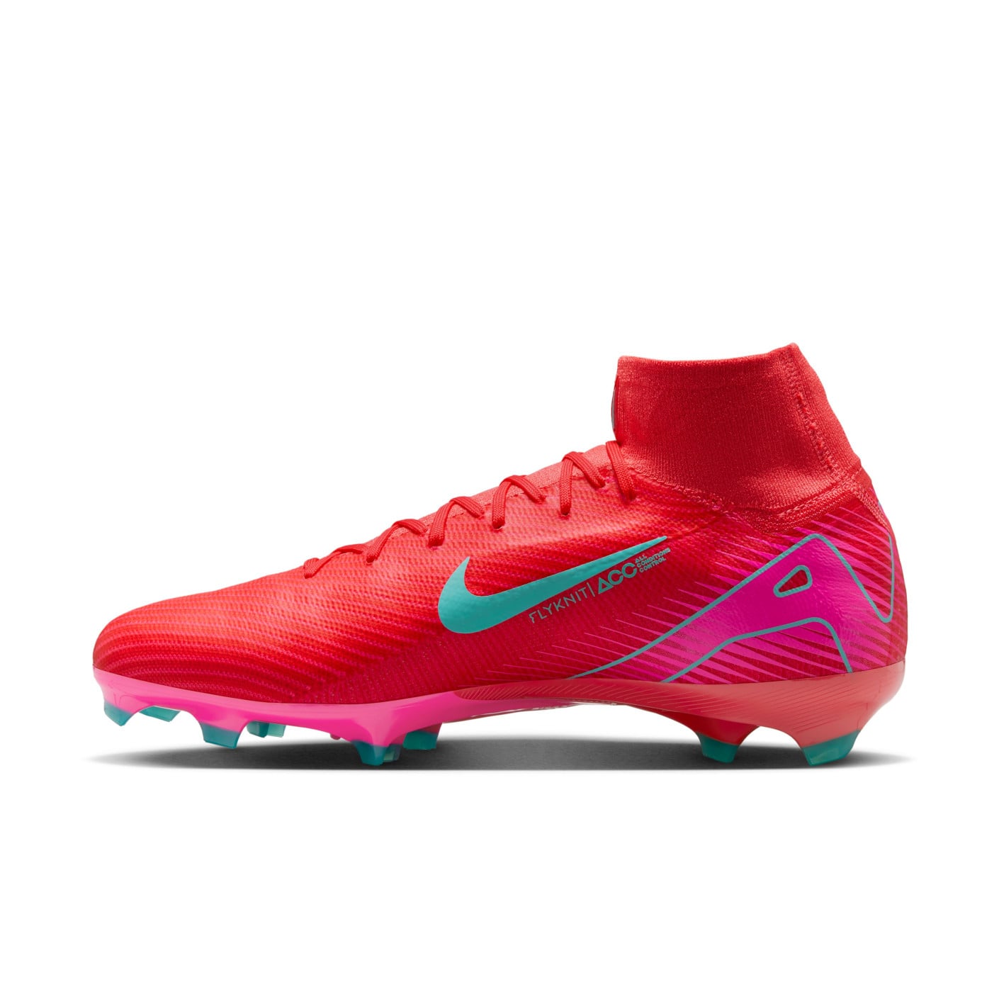 Nike Zoom Mercurial Superfly Academy 10 MG - Rouge Turquoise Rose - Taille 41 - Chaussures de football en gazon artificiel