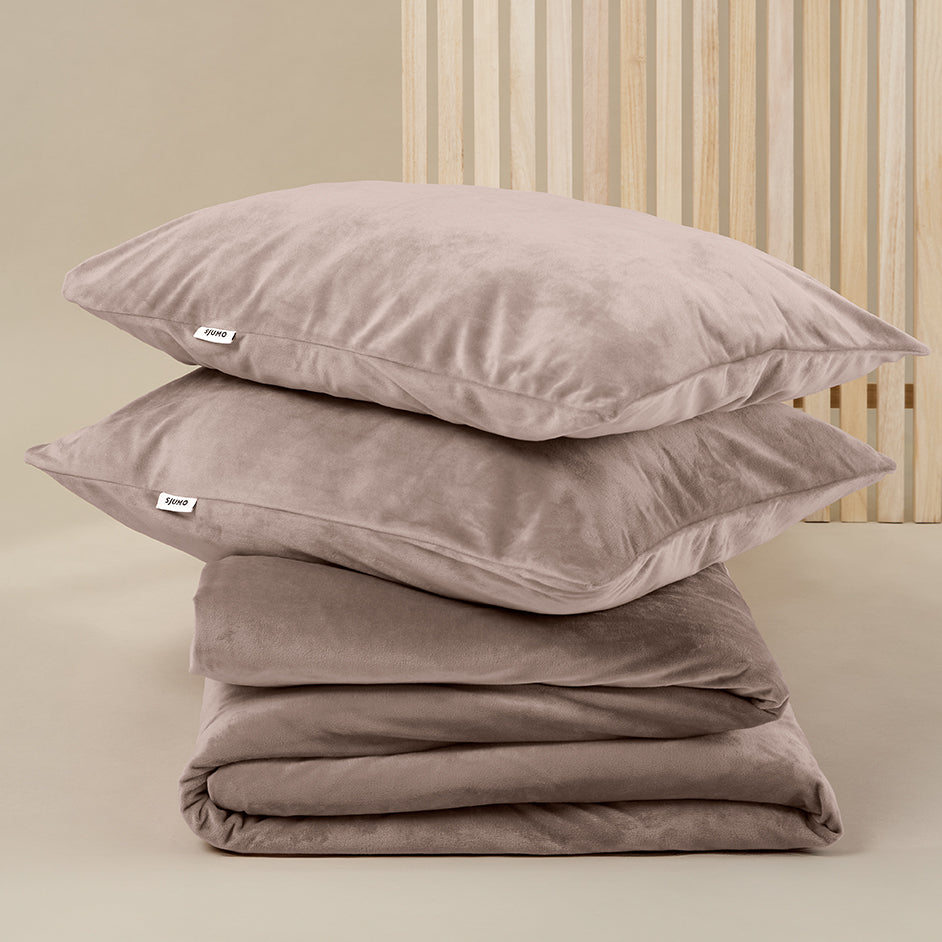 Housse de couette Sjumo Silky Smooth Classic Taupe - 240 x 220 cm - Avec 2 taies d'oreiller 60 x 70 cm