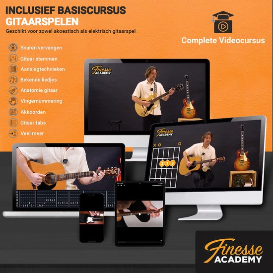 Guitare électrique Finesse avec amplificateur Rouge/Orange