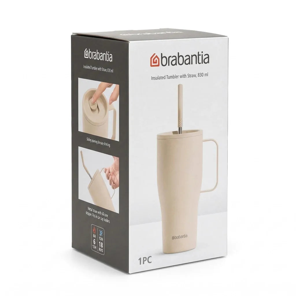 Gobelet isotherme Brabantia - Paille - 830 ml - 6 h/15 h - 20,4 x 13 cm