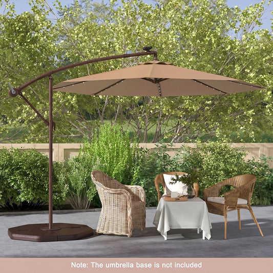Parasol suspendu Coast à énergie solaire - 40 LED - orientable et inclinable - marron - 300 x 300 x 250 cm