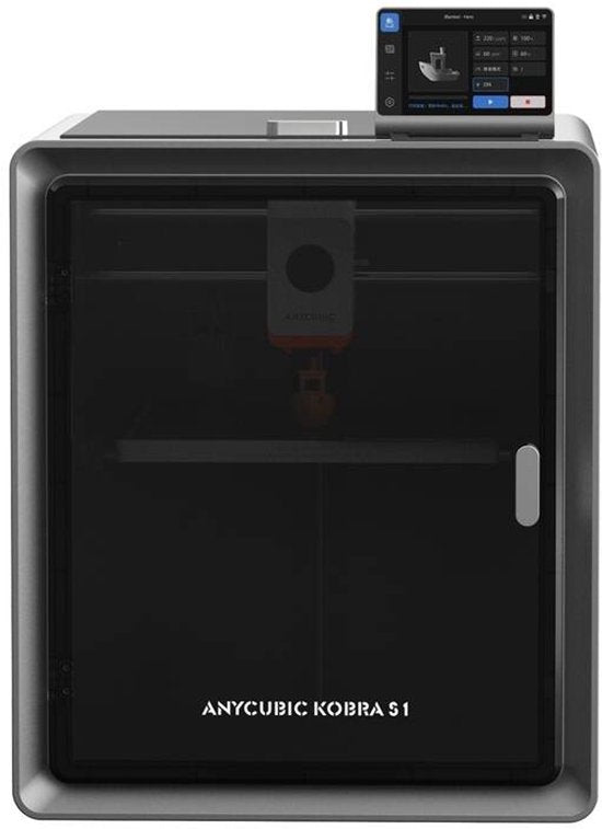 Imprimante 3D Anycubic Kobra S1 Combo – Système CoreXY – Nivellement automatique du plateau – Vitesse d'impression de 600 mm/s – Système de filaments multicolores – Plateau d'impression flexible en PEI – Commande via Wi-Fi et application – Prête à l'emplo
