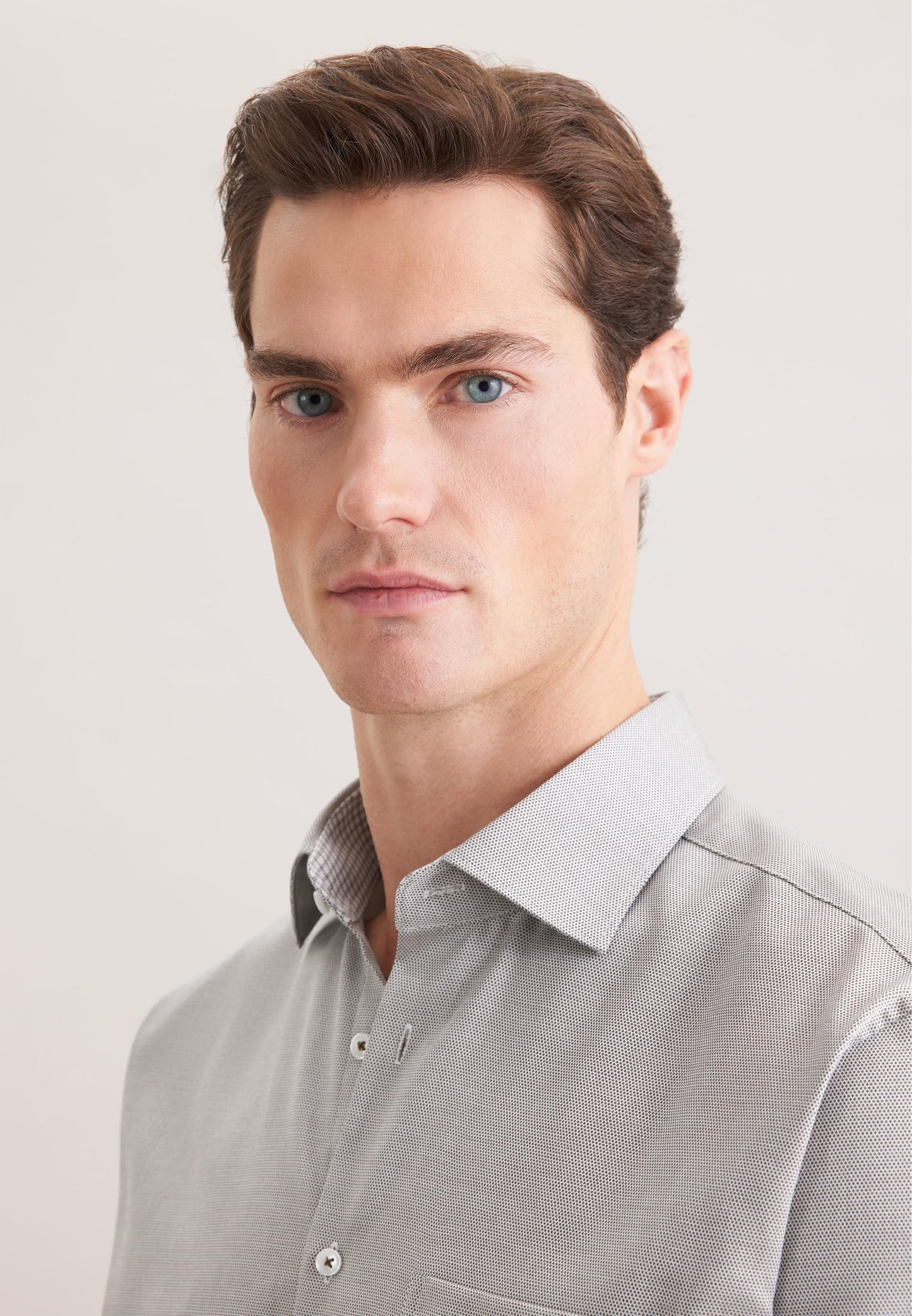Chemise Seidensticker - Homme - Coupe Regular - Sans repassage - Col Kent - Coton - Vert - taille 43