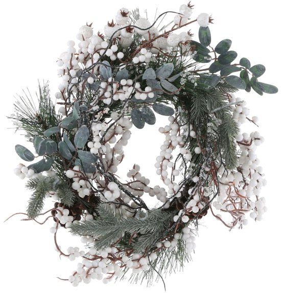 Couronne de Noël « Hardy » de House of Seasons - Ø 40 cm - Verte