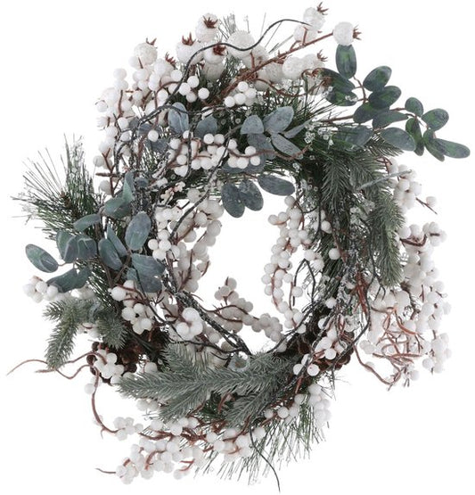 Couronne de Noël « Hardy » de House of Seasons - Ø 40 cm - Verte