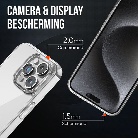 Phone Case Transparent Fit Iphone 15 Pro Case Transparent With Screen Protector Protective Glass