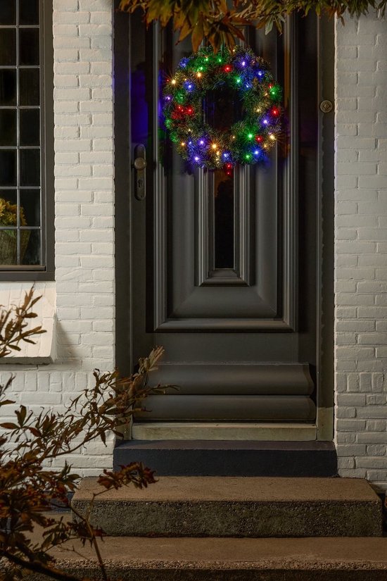 Black Box Trees Limber : couronne de Noël - Décoration de Noël avec éclairage LED pour l'intérieur et l'extérieur - Couronne de porte pour une entrée pleine de charme - H 15 x Ø 60 cm, en plastique - Vert