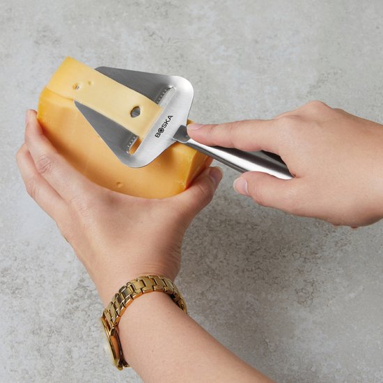 Boska Cheese Slicer Copenhagen - Tranche fromage à pâte dure - Tranche fromage pour vieux fromage - Résiste au lave-vaisselle - Tranche fromage multifonctionnel - acier inoxydable - 220 x 74 x 20 mm - Ustensiles de cuisine - Accessoires de cuisine - Garan