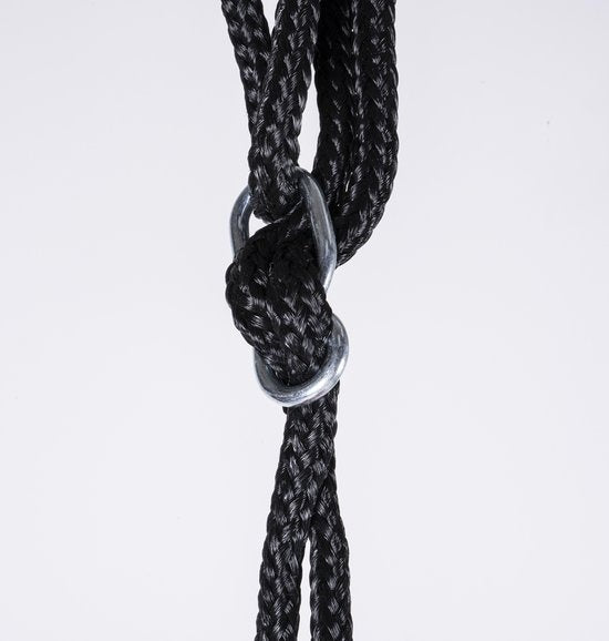Balançoire à litière - Balançoire à vaisselle extérieure - Ø110cm - Capacité de charge de 150 KG - Balançoire ronde - Noir/Rouge