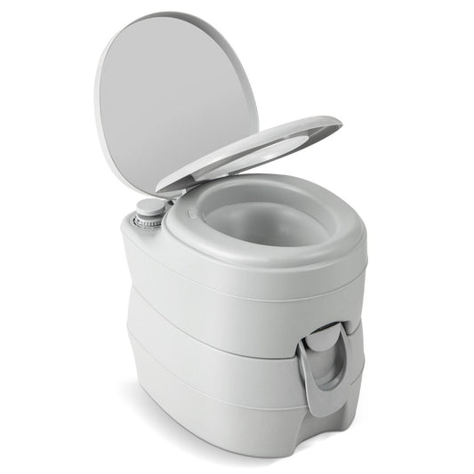 Toilette de camping portable Coast - Réservoir d'eau 20L détachable - avec pompe de chasse d'eau - 45 x 40 x 42 cm - Gris