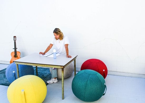 Balle d'assise - Backerz® - Boules d’Assise avec Housse - 65 cm - Chaise de Bureau Ergonomique - Lin Anthracite - Noir