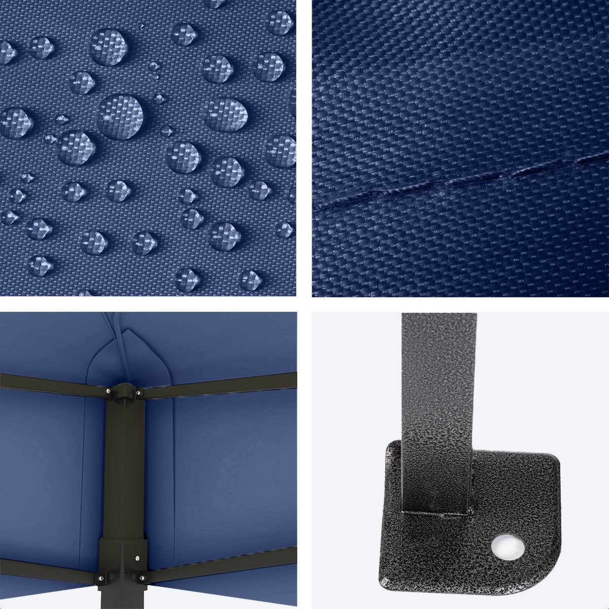 Tente de réception, LifeGoods, 3x4.5 m, Facile à monter, Pliable, Imperméable - Sac de transport à roulettes - Bleu foncé