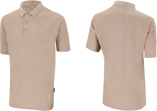 Bamboo Elements - Polo pour homme - Beige sable foncé - Taille M - Polo pour homme - Manches courtes - Tissu piqué - T-shirt pour homme - Bambou