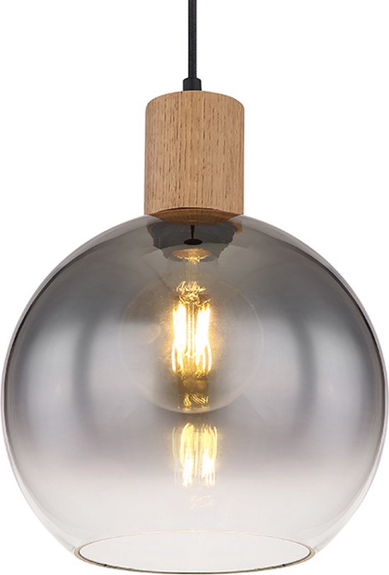 Globo - suspension - Moitas - noir - verre - Ø 25 cm - E27 - 15656H