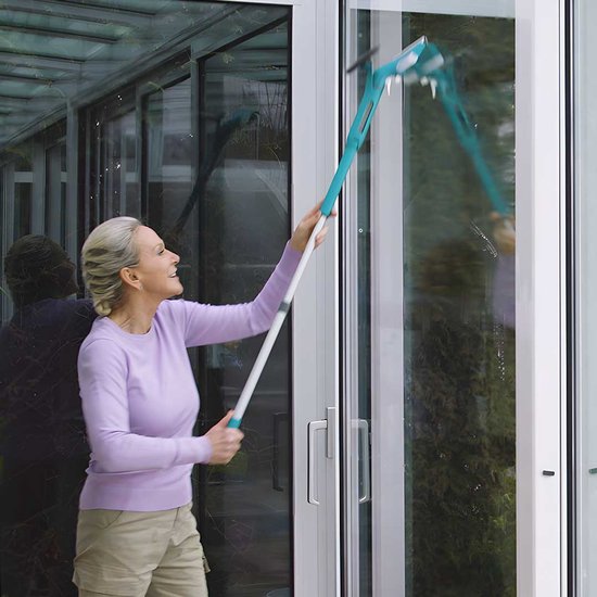 Livington Window Buddy - Nettoyeur de vitres - Nettoyeur de vitres à perche télescopique - Raclette à vitres - Raclette à vitres - Raclette de douche - Nettoyeur de panneaux solaires traducteur