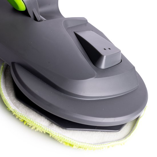 Shine Cyclonic Mop Moop System with Sprayer - Mop rotatif avec manche en 2 parties et système de vaporisation - Pour tous les sols durs - Gris/Vert