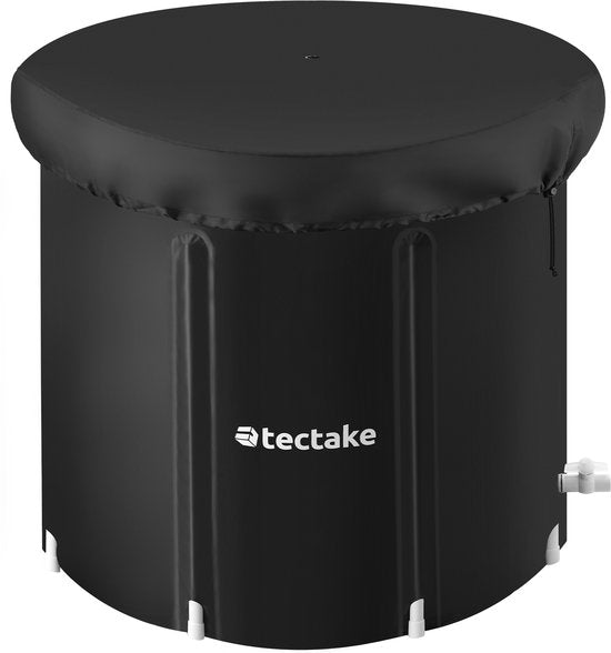 tectake® Bain de glace Helsinki - Ice Bath - Bain assis - Ø 75 x 75 cm - 320 litres - Cuve de glace pliable avec armature en aluminium et housse - Triple isolation - Bain de trempage avec sac de transport, coussin d'eau et pompe inclus