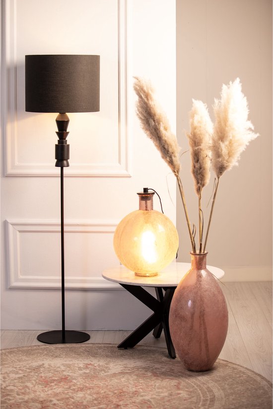 Light & Living Abat-jour cylindrique Livigno - Noir - Ø 40 x 30 cm - Moderne
