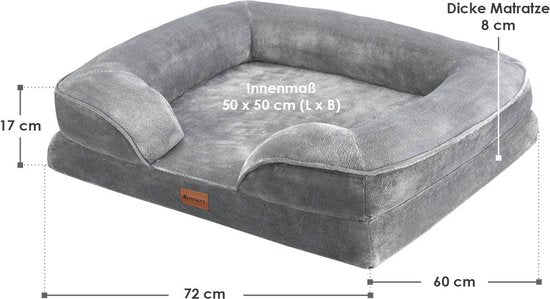 Juskys Panier pour chien / panier pour chat Sheena M - 72 x 60 cm - Gris