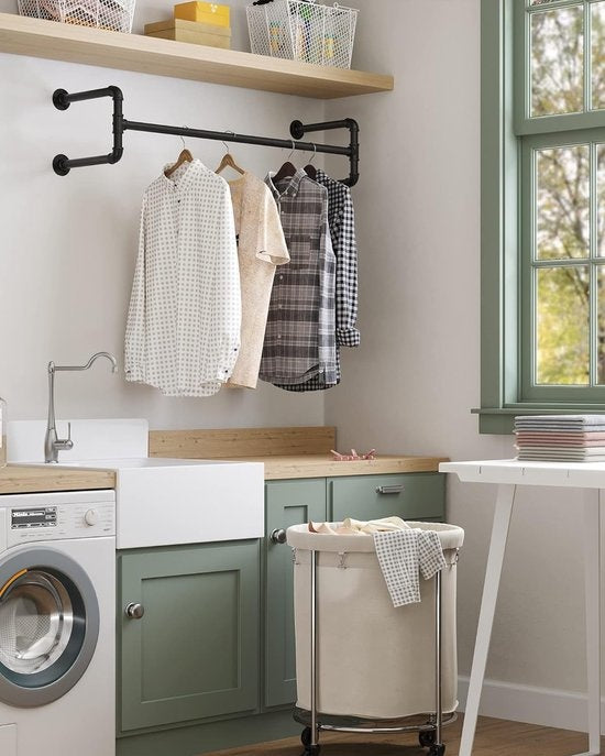 Porte-vêtements - Porte-vêtements en métal noir - Porte-vêtements design industriel