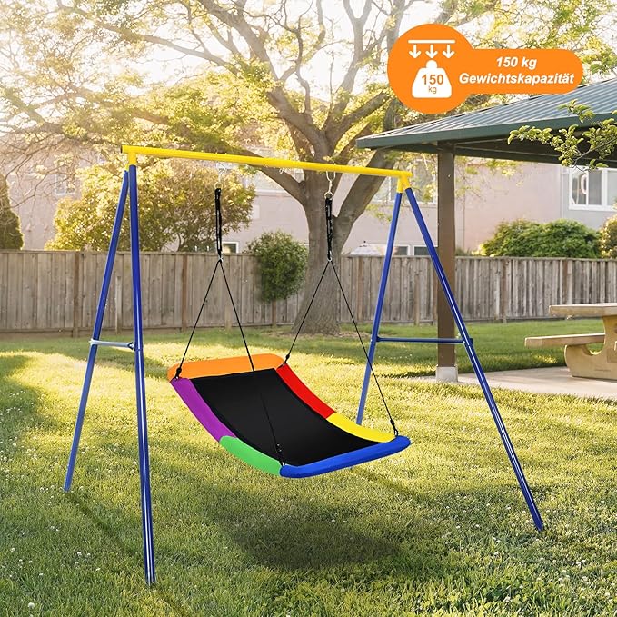 Balançoire d'arbre pour enfants Coast Nest Skel avec corde réglable de 100 à 160 cm, colorée, 123 x 45 cm