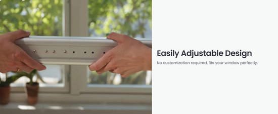 SwitchBot - Stores intelligents réglables pour toutes les fenêtres - Grand / 110-140cm - Gris