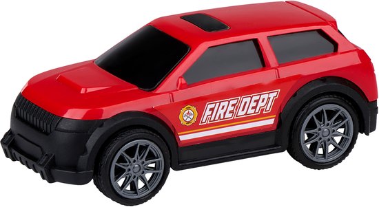 Ensemble de 3 véhicules de pompiers Eddy Toys - Ensemble comprenant une remorque, un hélicoptère et un camion de pompiers - Voiture, hélicoptère et camion de pompiers avec lumières et sons - Pompiers - Rouge