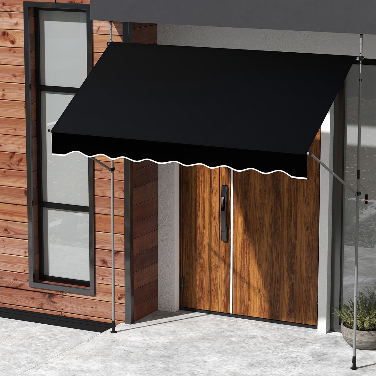 store coast clamp - 250 cm x 120 cm - Hauteur réglable 210-300 cm - Noir - Contrôle manuel & résistant aux UV