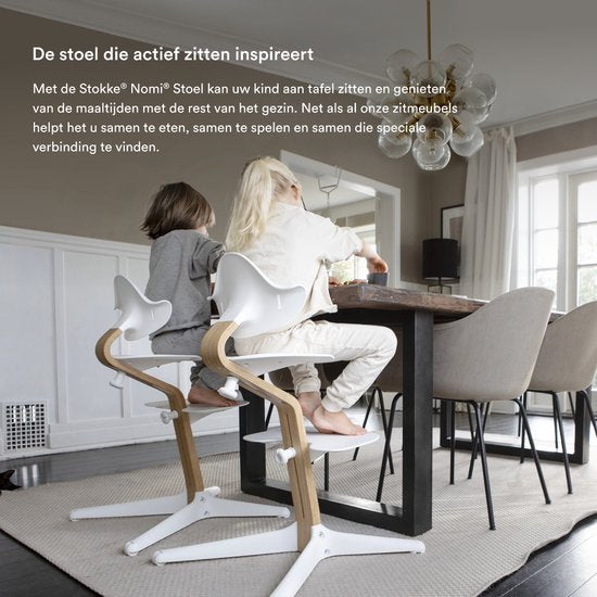 Chaise haute Stokke® Nomi® - Noyer - Blanc