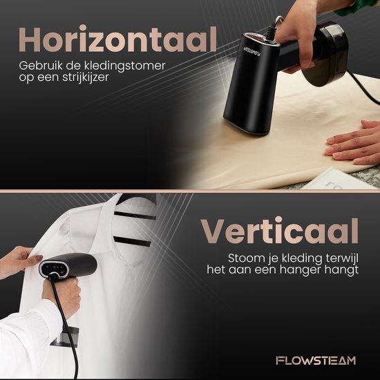 FLOWSTEAM® Luxury Clothes Dryer - Handheld steamer - Défroisseur à linge - Matte Black Edition - Sac de rangement inclus