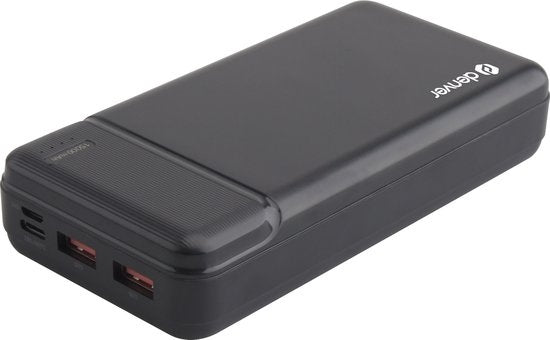 Denver Powerbank 15000 mAh avec indicateur de batterie - Chargement rapide - Micro USB - USB - Powerbank universel pour Apple iPhone / Samsung, entre autres - Noir - PQC15007