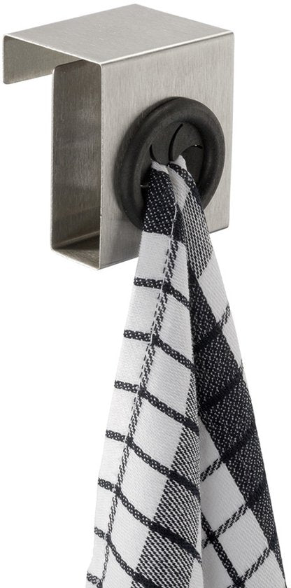 Crochet à serviettes Wenko « Push » sans perçage - Argent - À accrocher sans perçage