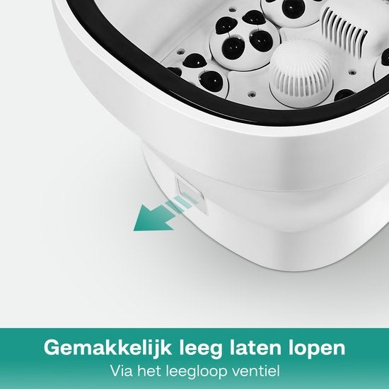 Balnéothérapie - Niceey - Bain de pieds - Masseur - Jusqu'à 48°C - Fonction bulle - Massage infrarouge - Télécommande incluse - 14L - Blanc