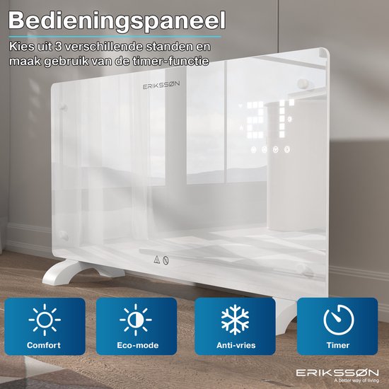 Erikssøn Réchaud électrique - chauffage 2000W - blanc