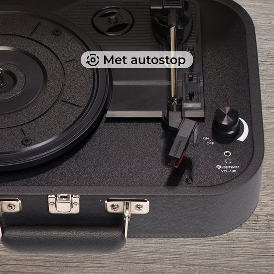 Denver Record Player - Haut-parleurs et amplificateur intégrés - Logiciel PC inclus - Auto-stop - Retro - VPL130
