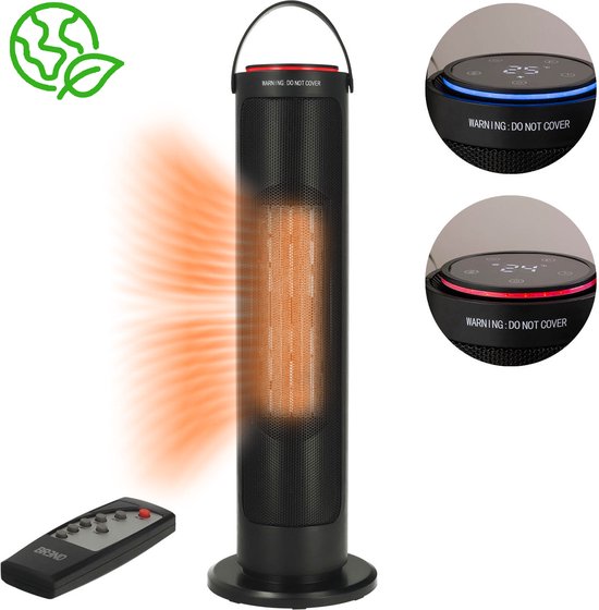 BREND BR-2221 Ceramic Fan Stove with ECO Mode and Thermostat 15-35 °C - Cuisinière électrique - Chauffage - 2000W - Noir