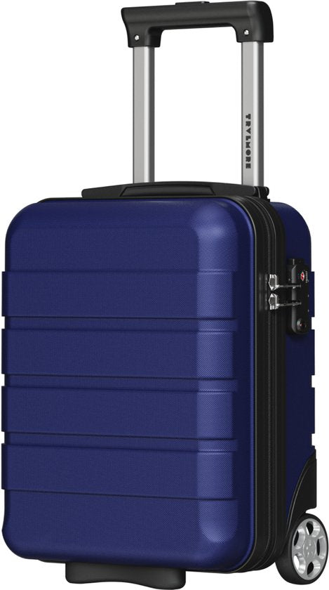 Valise cabine TRVLMORE - 40 x 30 x 20 cm - À placer sous le siège - 24 L - Serrure TSA - 2 roulettes - Bleu foncé
