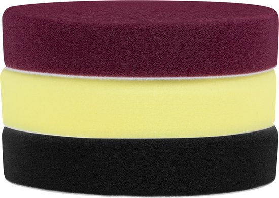 VONROC Disques de polissage/Pads de polissage en mousse pour polisseuses - Kit de démarrage - 125mm, 3 pièces