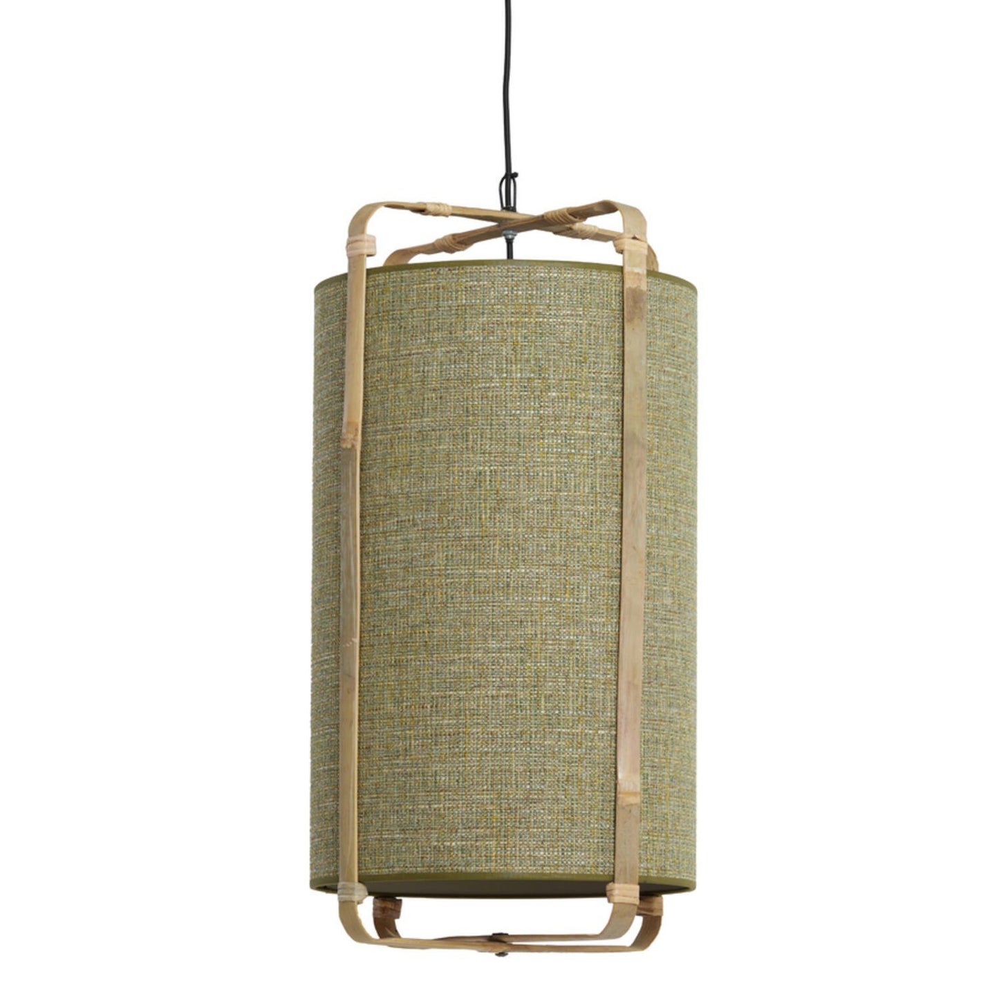 Light & living lampe suspendue Sendai Ø42 x 70 cm - vert avec bambou naturel