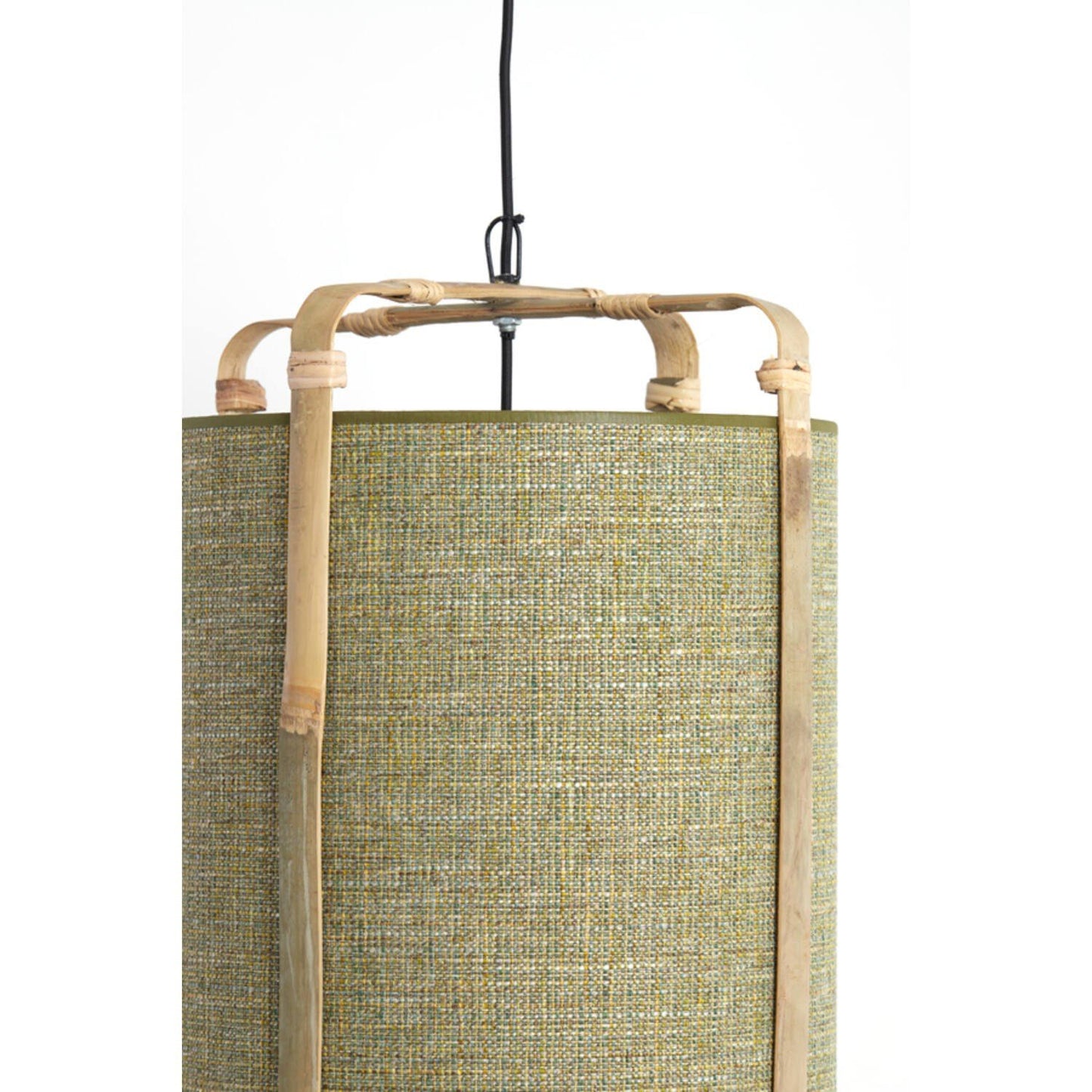 Light & living lampe suspendue Sendai Ø42 x 70 cm - vert avec bambou naturel