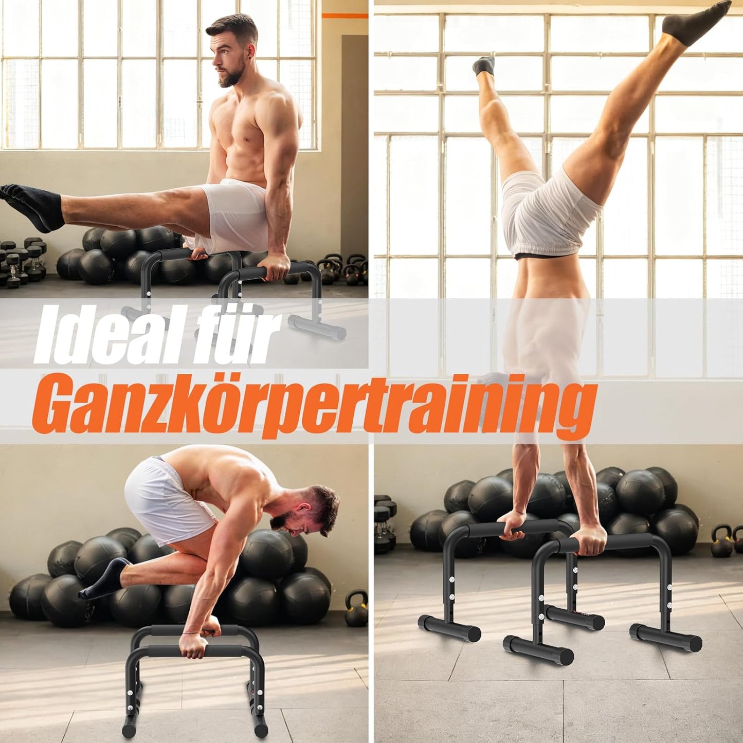 Barres de gymnastique DH Ftlife - Réglables - 2 pièces - Max. 200 kg - 30-35 cm