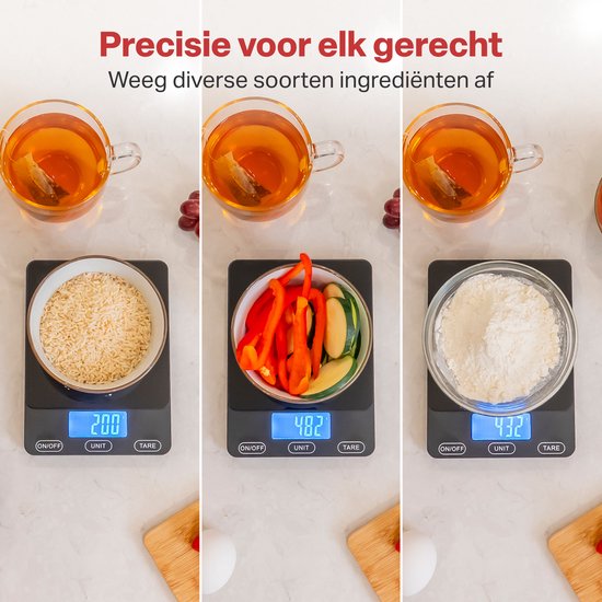 AoraKitchen Balance de cuisine numérique - rechargeable par usb - 1g à 15kg - balance de précision - tare