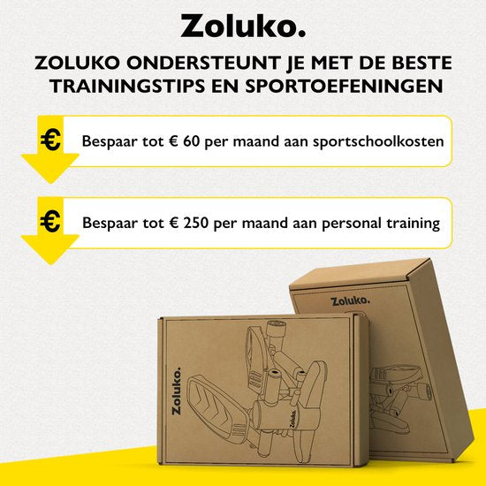 Zoluko Stepper with Display - Includes Resistance Bands, Anti-slip mat and E-Book - Stepper Fitness - Fitness Step - Mini Stepper - Step Fitness - Aerobic Step - Step - Stepper Fitness Device - Exercise Bike - Black