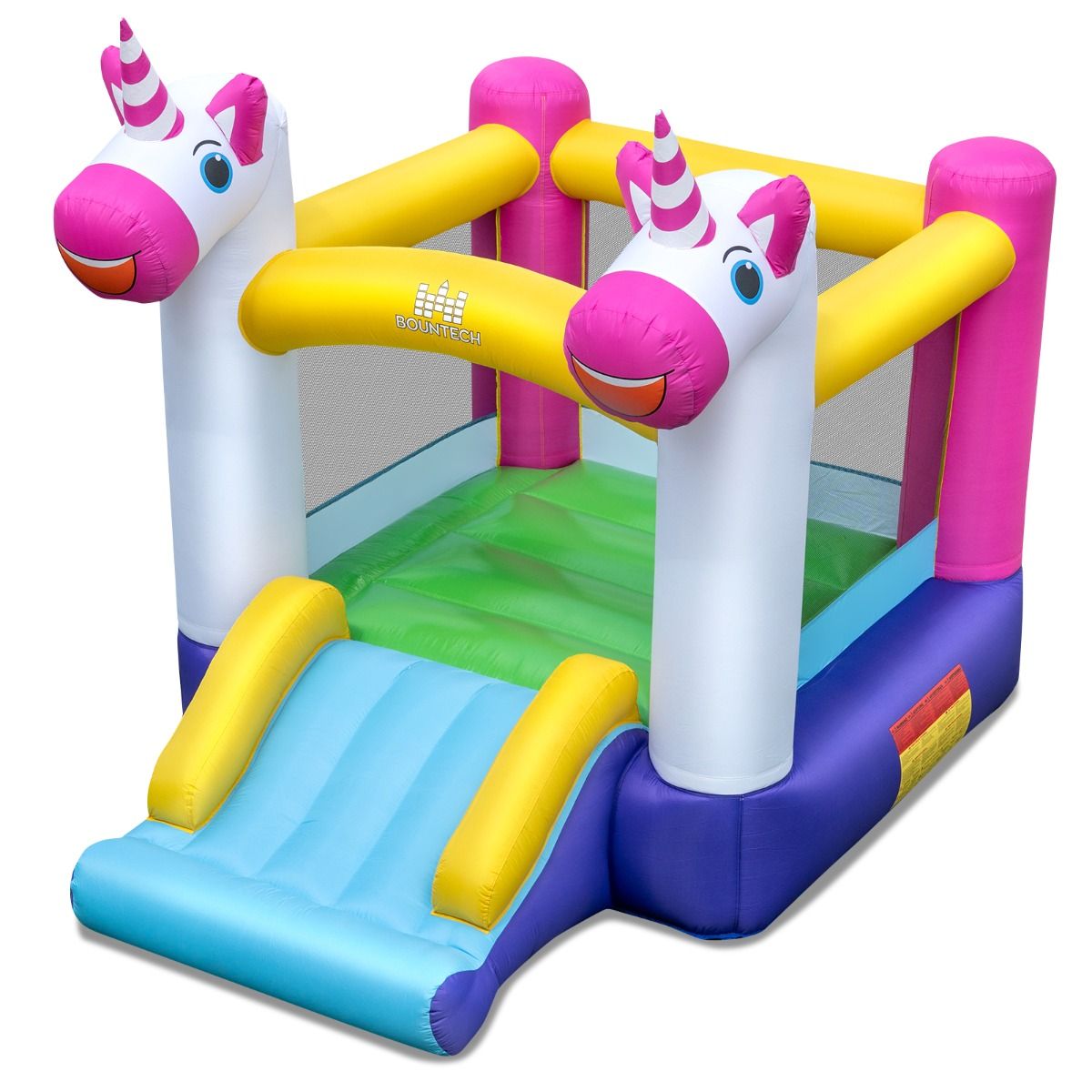 Château gonflable Coast - Trampoline 2-en-1 avec toboggan - Pour enfants - Multicolore
