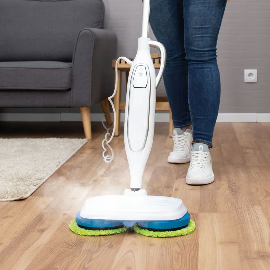Nettoyeur vapeur Livington Steam Twister - Tête de nettoyage rotative - Réglage de la vapeur en 3 niveaux - Accessoires inclus