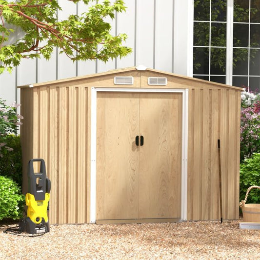Abri de jardin 7m³ en acier galvanisé avec porte coulissante ET aérations - 2 paires de gants