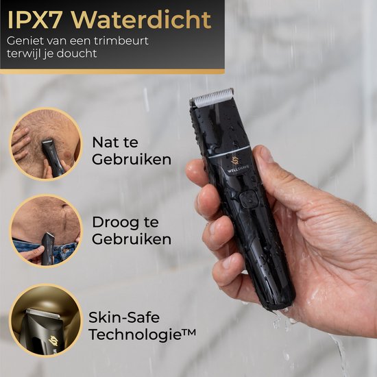 Wellshave 2 in 1 Bodygroomer Men - Tondeuse Multi pour le corps et la barbe - Tondeuse poils pubiens homme - Tondeuse corps homme - Tondeuse nez - Dual Groomer