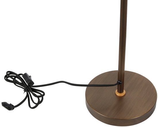 Lampe de table industrielle en bronze Nove 1321BR de Mexlite, hauteur 67 cm, avec douille E27 et structure orientable et inclinable, idéale pour un usage intérieur